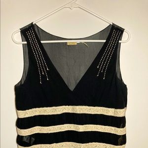 Max Studio Special Edition Black and Ivory Silk